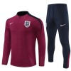 Sudadera De Entrenamiento Inglaterra Cremallera De Cuarto 2024-25 Roja - Niño